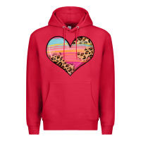 Cardinal valentine s day colorful heart Premium Hoodie - LillyAllenDesigns