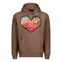 Chestnut valentine s day colorful heart Premium Hoodie - LillyAllenDesigns
