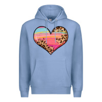 Colony Blue valentine s day colorful heart Premium Hoodie - LillyAllenDesigns