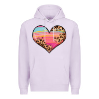 Lilac valentine s day colorful heart Premium Hoodie - LillyAllenDesigns