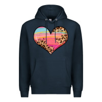 Navy valentine s day colorful heart Premium Hoodie - LillyAllenDesigns