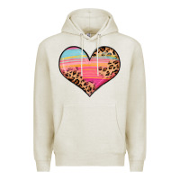 Oatmeal Heather valentine s day colorful heart Premium Hoodie - LillyAllenDesigns