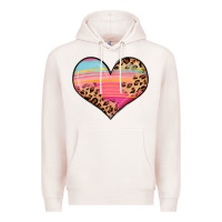 Pale Pink valentine s day colorful heart Premium Hoodie - LillyAllenDesigns