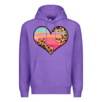Purple valentine s day colorful heart Premium Hoodie - LillyAllenDesigns