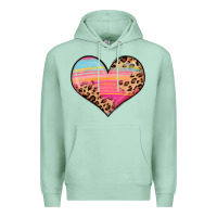 Seafoam valentine s day colorful heart Premium Hoodie - LillyAllenDesigns