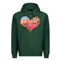Sports Green valentine s day colorful heart Premium Hoodie - LillyAllenDesigns