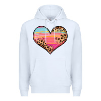 White valentine s day colorful heart Premium Hoodie - LillyAllenDesigns