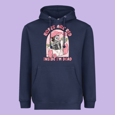 Roses Are Red Inside I'm Dead Heavyweight Hoodie Designed By Maliassmallbusiness