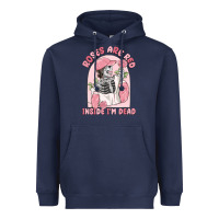 Navy roses are red inside i'm dead Heavyweight Hoodie - MaliasSmallBusiness