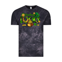 Cloud Black feeling lucky Vintage Tee - FaDigitalArtStudio