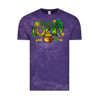 Cloud Purple feeling lucky Vintage Tee - FaDigitalArtStudio