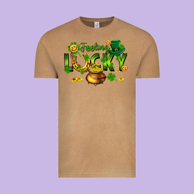 Feeling Lucky Vintage Tee Designed By Fadigitalartstudio