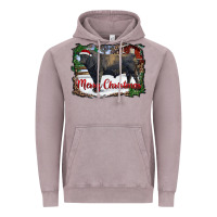 Vintage Zinc merry christmas black angus bull and farm Vintage Hoodie - RanaPortraitStore