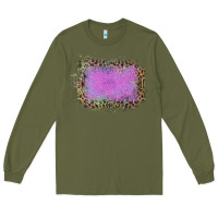 Army Green Old Leopard Purple Glitter Frame Long Sleeve Tee - Bettercallsaul