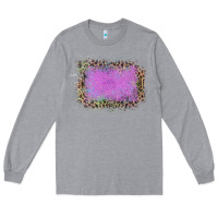 Heather Grey Old Leopard Purple Glitter Frame Long Sleeve Tee - Bettercallsaul