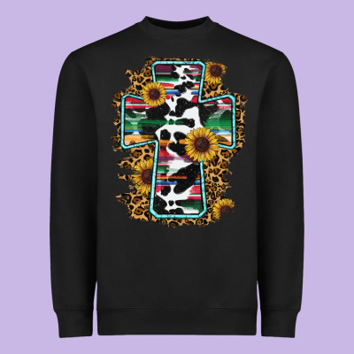 Western Cross Heavyweight Sweatshirt Designed By Ranaportraitstore