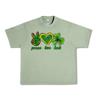 Oil Green peace love luck st. patricks day nePeace love luck Urban Heavy Tee - Neo Western