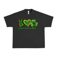 Pigment Black peace love luck st. patricks day nePeace love luck Urban Heavy Tee - Neo Western