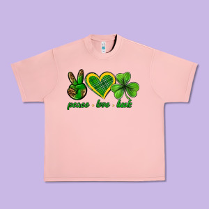 Peace Love Luck St. Patricks Day Nepeace Love Luck Urban Heavy Tee Designed By Neo Western