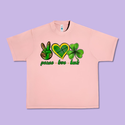 Peace Love Luck St. Patricks Day Nepeace Love Luck Urban Heavy Tee Designed By Neo Western