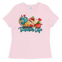 Bubblegum Pink teacher life Ladies Tee - AdoDesignShop