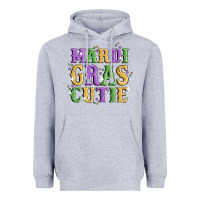 Heather Grey mardi gras cutie Heavyweight Hoodie - MaliasSmallBusiness
