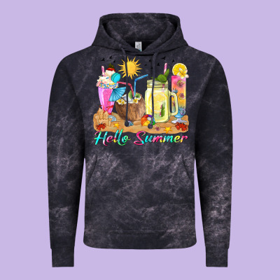 Hello Summer Drinks Vintage Hoodie Designed By Texasbilliewilder