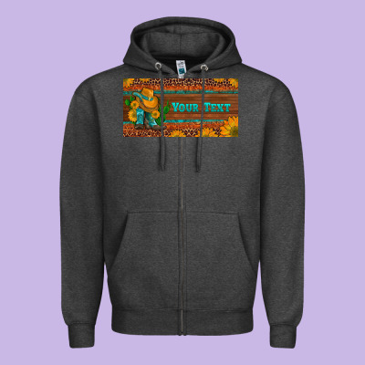 Preview Custom Cowboy Boots Sunflowers And Cactus License Plate Zipper Hoodie Designed By Artiststas