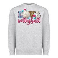 Heather Grey love volleyball Heavyweight Sweatshirt - Zillion Design Studio