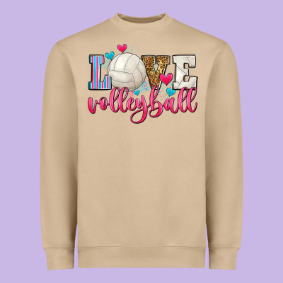 Love Volleyball Heavyweight Sweatshirt Designed By Zillion Design Studio