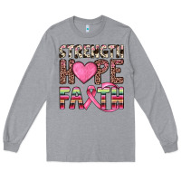 Heather Grey strength hope faith Long Sleeve Tee - JahusDesignShop