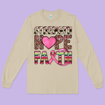 Strength Hope Faith Long Sleeve Tee Designed By Jahusdesignshop