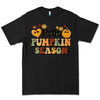 Black hello pumpkin season Premium Tee - BarkalooDesign