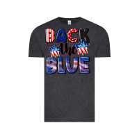 Vintage Black Back the blue 4th of july Vintage Tee - CowGirlArtShop