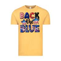 Vintage Mustard Back the blue 4th of july Vintage Tee - CowGirlArtShop