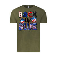 Vintage Olive Back the blue 4th of july Vintage Tee - CowGirlArtShop