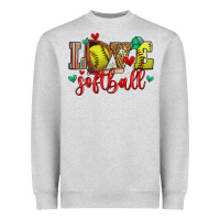 Heather Grey love softball Heavyweight Sweatshirt - Zillion Design Studio