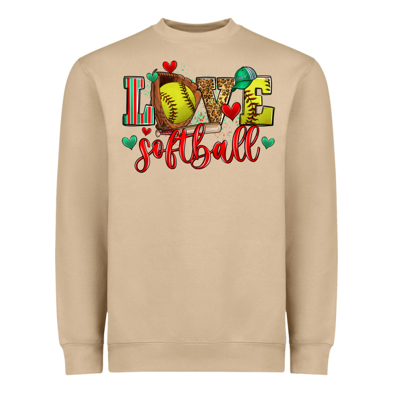Love Softball Heavyweight Sweatshirt by Zillion Design Studio | Teevron