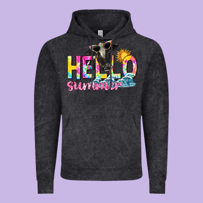 Hello Summer Vintage Hoodie Designed By Texasbilliewilder