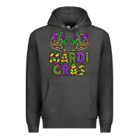 Charcoal Heather mardi gras Premium Hoodie - LillyAllenDesigns