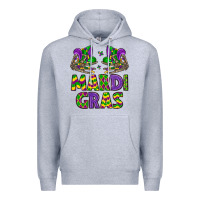 Heather Grey mardi gras Premium Hoodie - LillyAllenDesigns