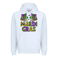 White mardi gras Premium Hoodie - LillyAllenDesigns