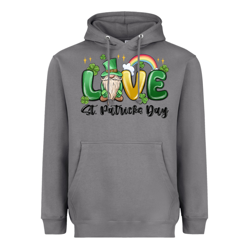 Love St. Patricks Day Gnome Heavyweight Hoodie by MaliasSmallBusiness | Teevron