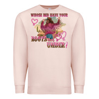 Pale Pink whose bed have youre boots been under Premium Sweatshirt - NancyCooperArtShop