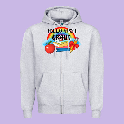 Back To School Hello First Grade 3200x2400 Zipper Hoodie Designed By Adodesignshop
