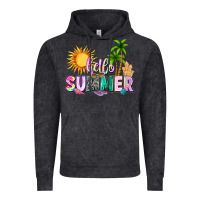 Vintage Black hello summer with sun Vintage Hoodie - texasbilliewilder