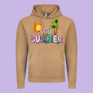 Hello Summer With Sun Vintage Hoodie Designed By Texasbilliewilder