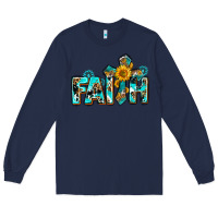 Navy faith with cross ado Long Sleeve Tee - AdoDesignShop