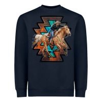 Navy cowgirl with aztec Heavyweight Sweatshirt - RanaPortraitStore