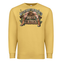 Antique Gold whose bed have your boots under cowboy western Premium Sweatshirt - NancyCooperArtShop